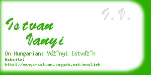 istvan vanyi business card